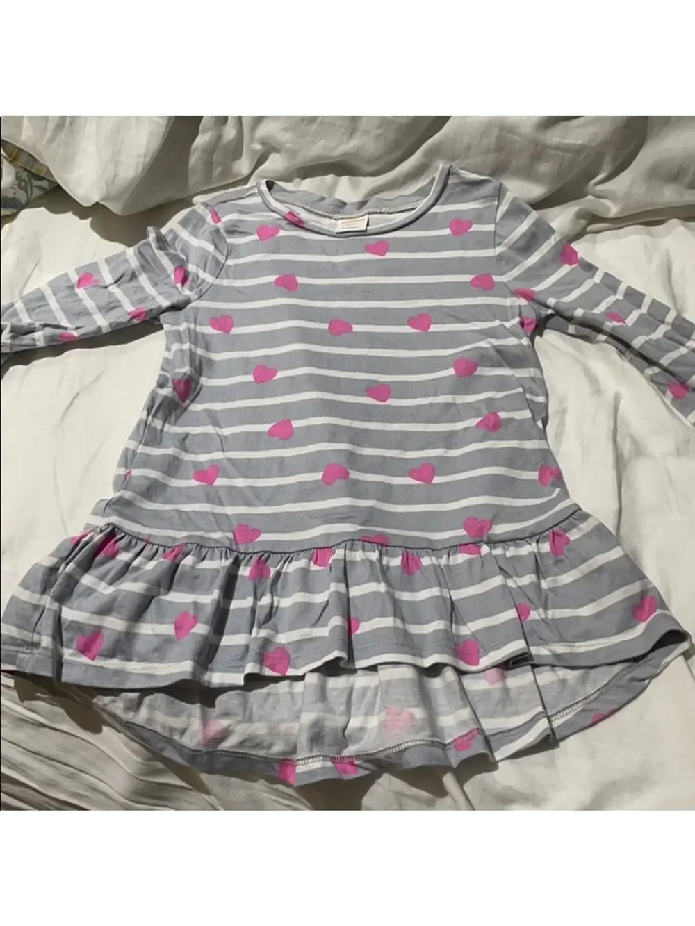 Gymboree 4 heart cotton dress hi low hemline euc